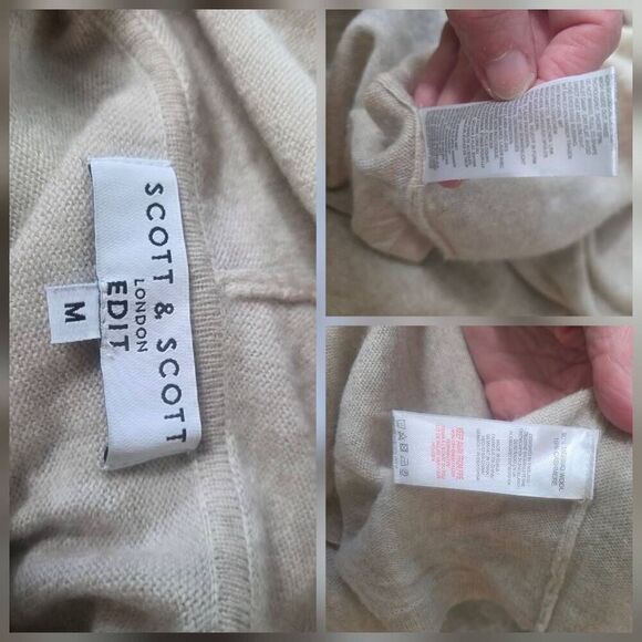 Scott & Scott London Edit 1/4 Button Up Hooded Merino Cashmere Sweater Sz. M - Picture 4 of 7